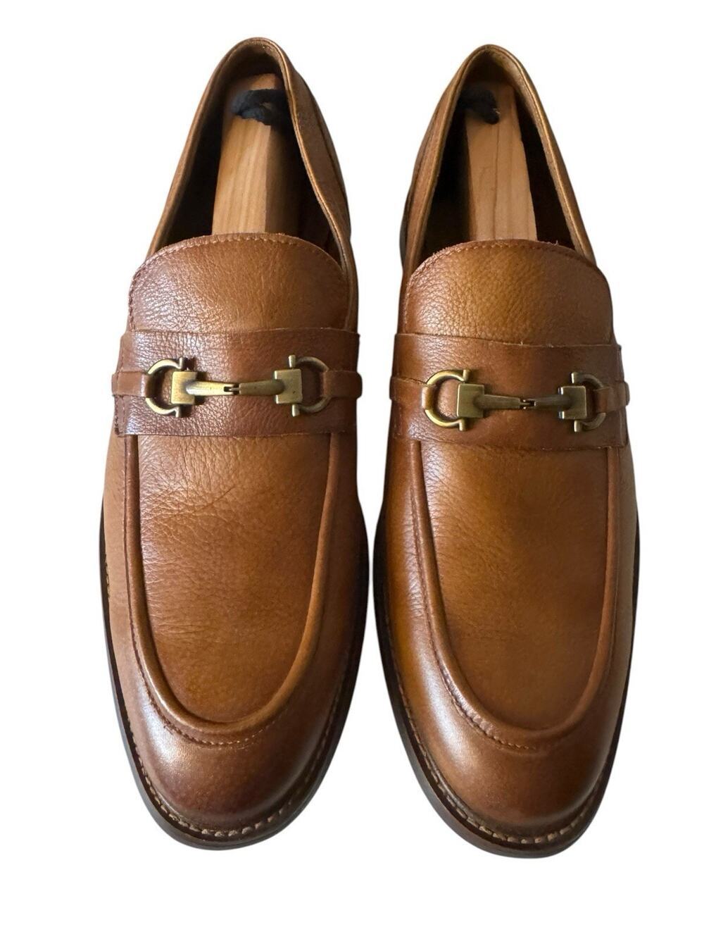 Aldo NEW Cognac Schegerflex Horsebit Leather Loafers Men’s Size 13 Brown